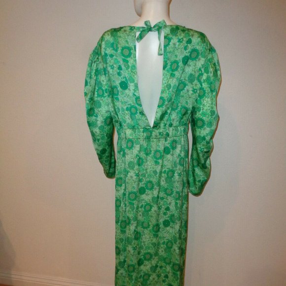 $68 TOPSHOP FLORAL PRINT LONG SLEEVE MIDI DRESS SIZE 12 US / 16 UK - Picture 5 of 6